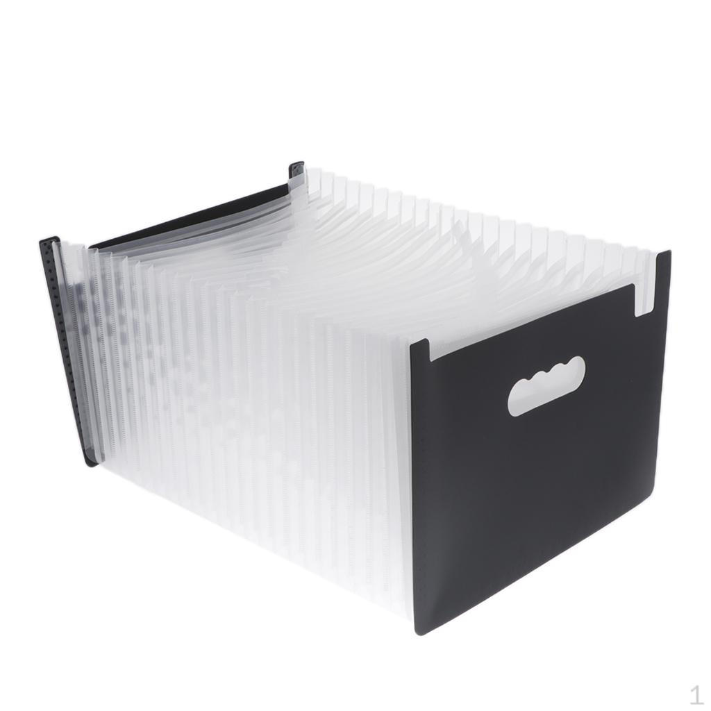 Гармошка Сортер Органайзер Хранение Папка для бумаг Пластик 24 отделения Для документов формата A4 чёрный