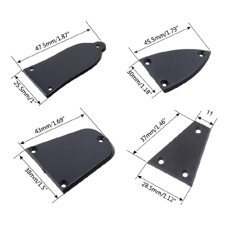 3 Holes Black Guitar Tuning Rod Covers for Electrical Guitar Bass Repair Tools