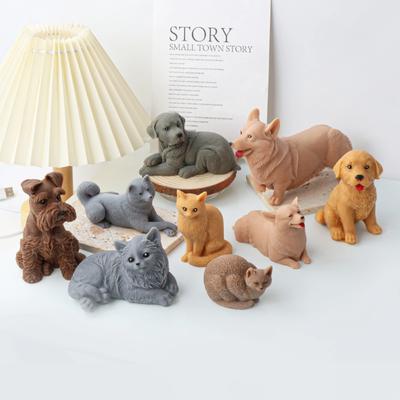 3D Schnauzer Puppy Silicone Mold DIY Cute Kitten Puppy Handmade Candle Make Resin Gypsum Clay Mold Animal Theme Home Decor Gifts