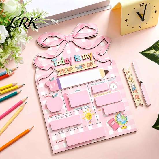 Kids Study Planner First and Last Day of School Board Sign for Kids, Reusable Wooden Small Chalkboard Sign, Cute Writing Daily Notes Schedules
