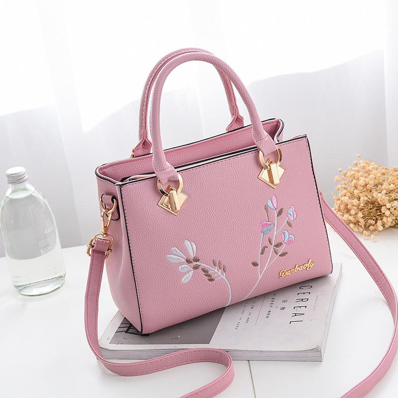 Modna haftowana damska torba na suwak Torebka na jedno ramię Casual Crossbody Bag