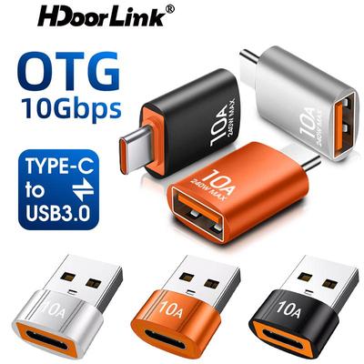 HdooLink 10A OTG Adapter Type-C Female To USB 3.0 Male Converter OTG Connector Data Transfer Adapter Fast Charging Adapter For iPhone 15