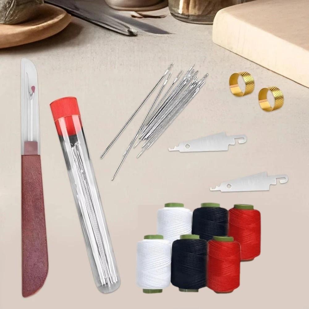 37PCS Large Eye Steel Sewing Tool Set Stainless Steel Manual Sewing Tool Kit Quilt Sewing