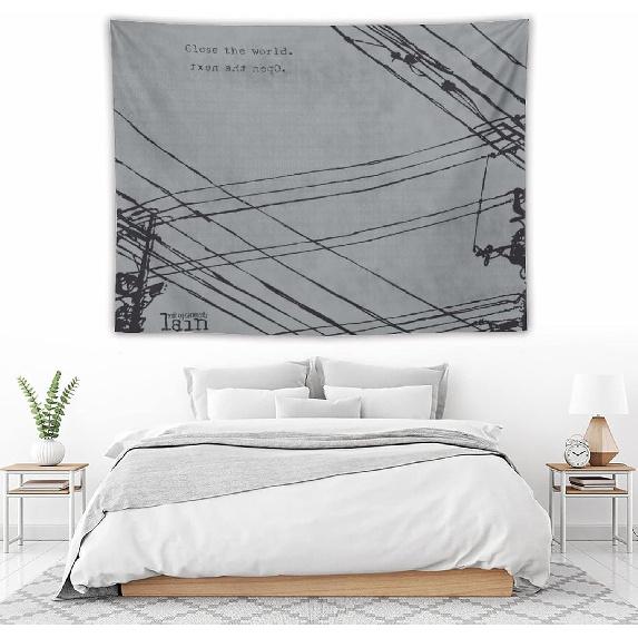 

JUNZHE Serial Experiments Lain Poster Anime Lain Pictures Art Print Posters (1) Polyester Tapestry Prints Room Aesthetic Wall Art Bedroom Tapestries