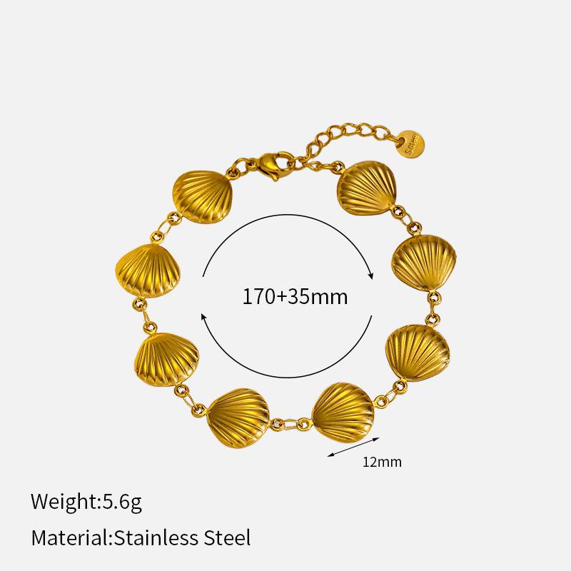 Ivanda Factory Bracelet Jewelry Stainless Steel Marine Life Series with Tassel Conch Starfish Shell Bracelets Set