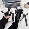 Lolita Jk Schleife Mittelhohe Socken 3D Kamelienblume Krawatten-Socken Ballett Sommer Dünne Schwarz-Weiß Socke Y2K Partykleider Socken