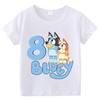 1-9 Years Birthday Girls Boys Cartoon Print T-shirt Cartoon Dog Cute Kids Clothes Summer Children T-Shirts