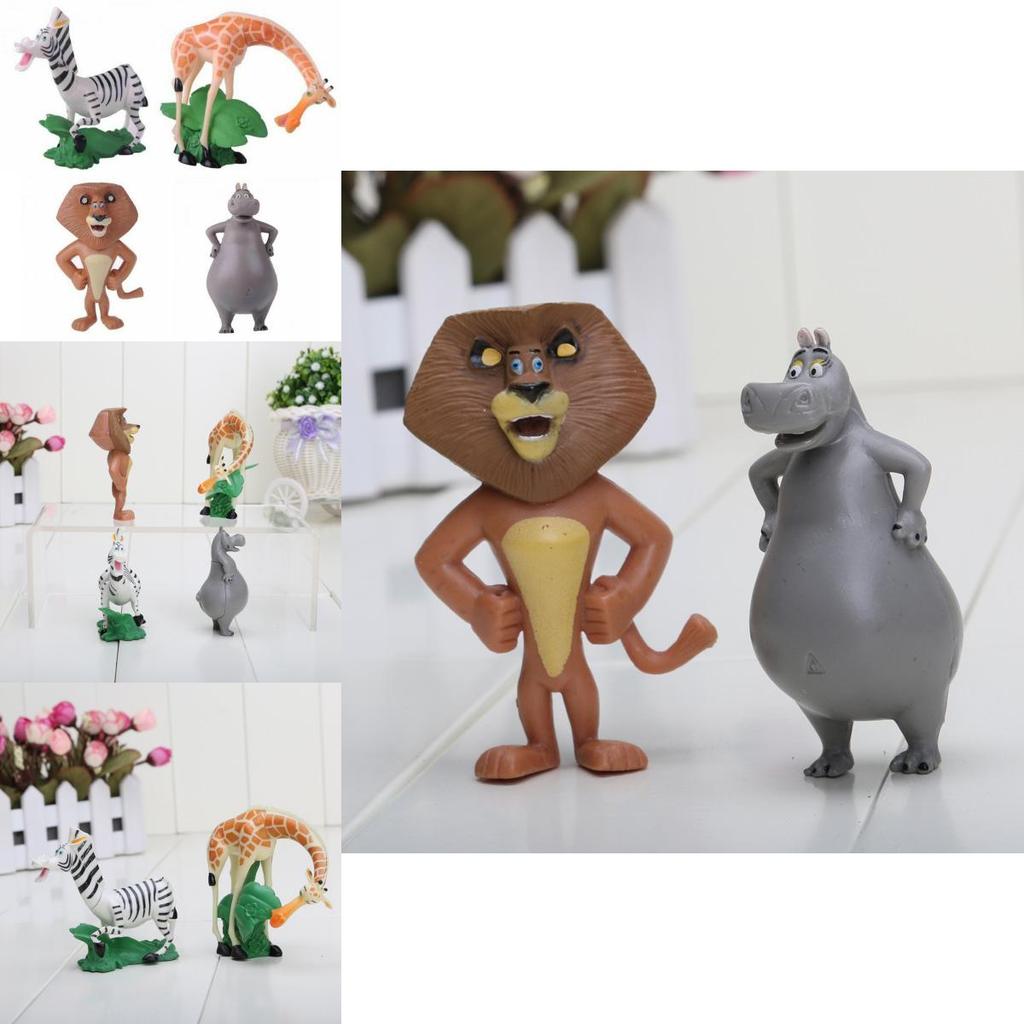 Decorate With Madagascar Movie Action Figures Character-like Dolls For Ornament Safe Pvc Material
