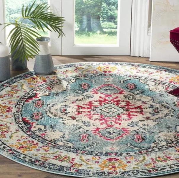 Moroccan Style Living Room Decoration Round Carpet Large Area Rugs for Bedroom Home Rocking Chair Floor Mat Washable Lounge Rug