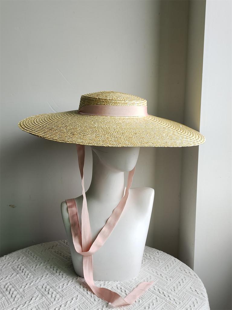 Oversized Brim Sun Hat Women's Straw Hat Beach Hat European and American Fashion Catwalk Flat Hat Chapeau Femme 2025