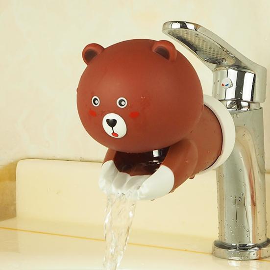 Kids Faucet Extender Cartoon Duck Shark Elephant Shape Splash-proof Faucet Extender