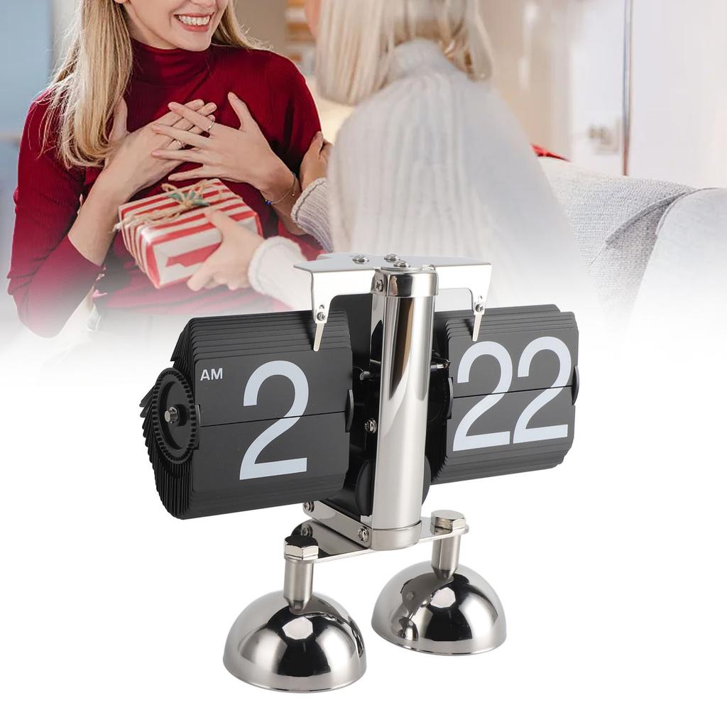 Retro Digital   Down Clock   Desk Clock Mechanical Battery Powered   Decor 2 Legs 12 Hour