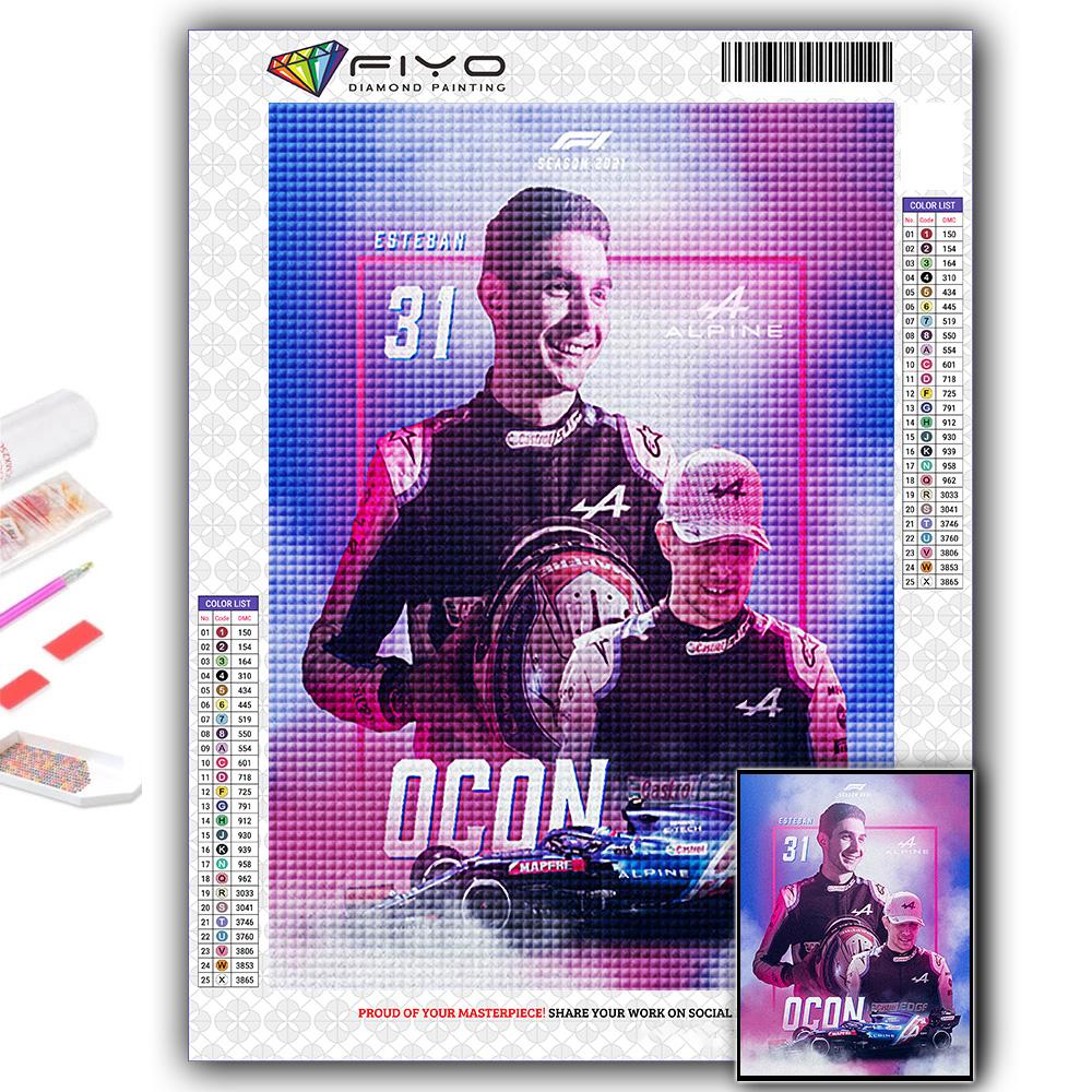 

Алмазная картина F1 Гонщик Вышивка Крестом Стразы Домашний декор