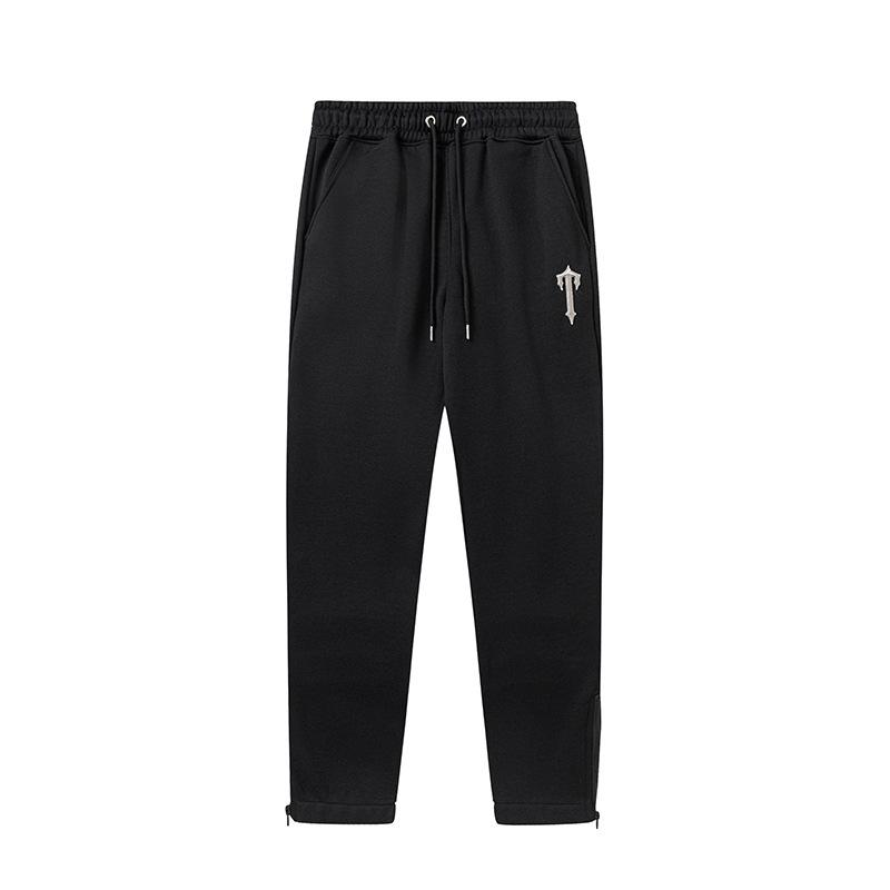 Foreign trade new rainbow color matching letter embroidery velvet loose hooded sweater casual trousers set men and women the same style