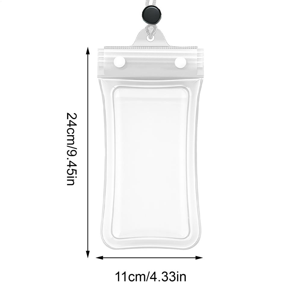 Universal Waterproof Phone Case Dry Bag with Lanyard Transparent Touch Screen for Beach Diving Snorkeling Surfing Travel