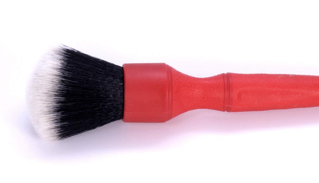 Detail Factory Tri-Grip Ultra Soft Detailing Brush, Long + Short, Interior, Exterior Comfortable Grip, Scratch-free Cleaning, Red