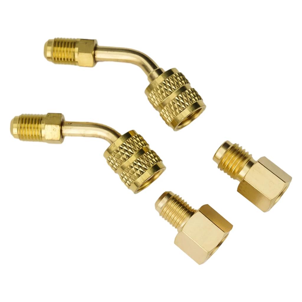 R410A R134A R22 AC HVAC Angle Compact Ball Valve Kit, Strong Earth Copper Construction, 45 Degree Angle Design