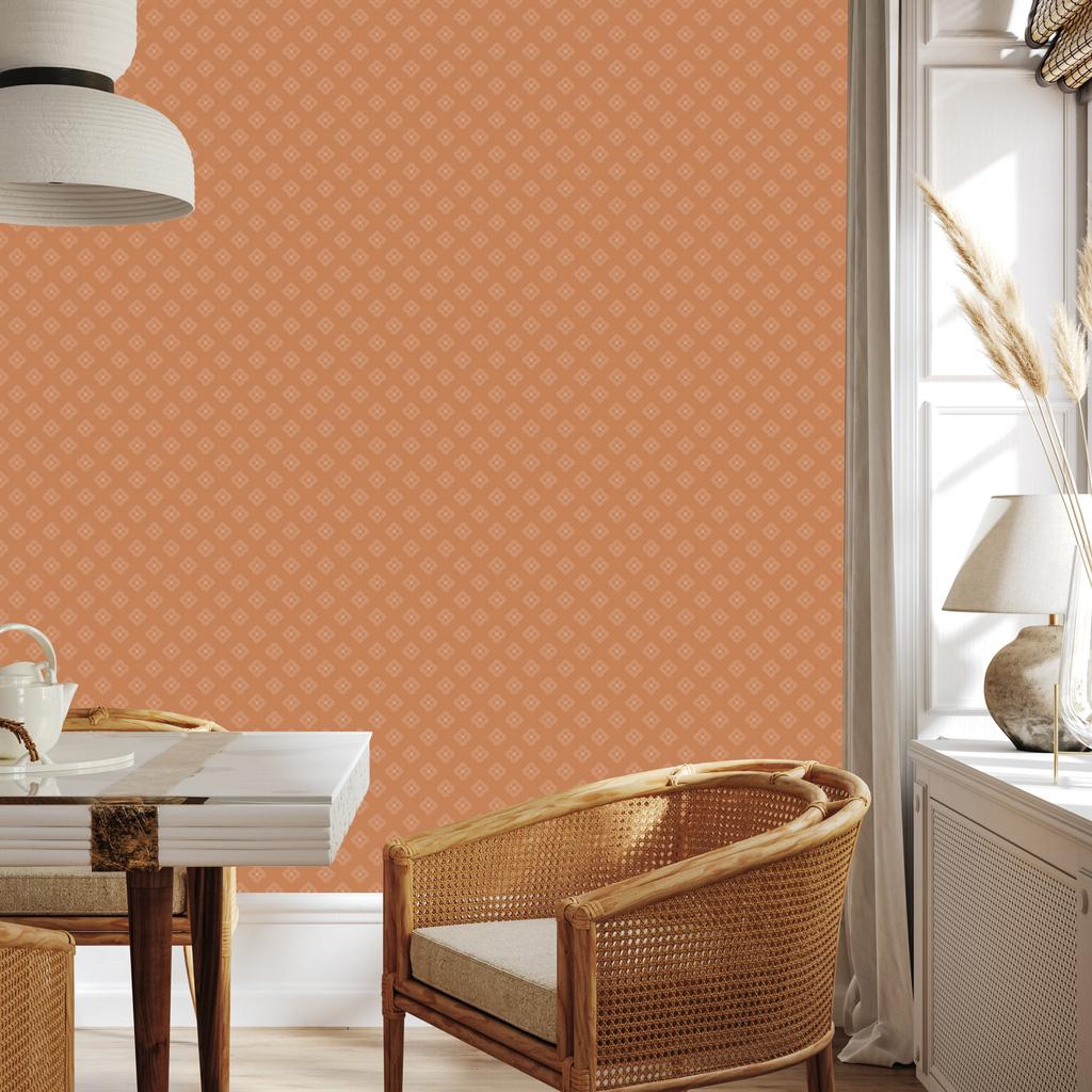 Orange Geometric Pattern Wallpaper for Living Room and Bedroom 50x1000