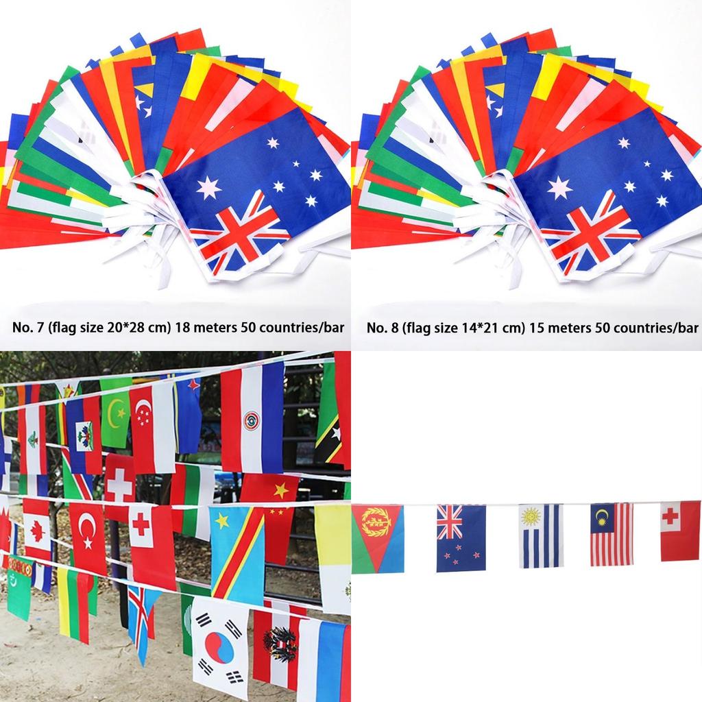 Multi-cultural Party Hanging Decor 50-100pcs Flags Of Different Assorted Countries
