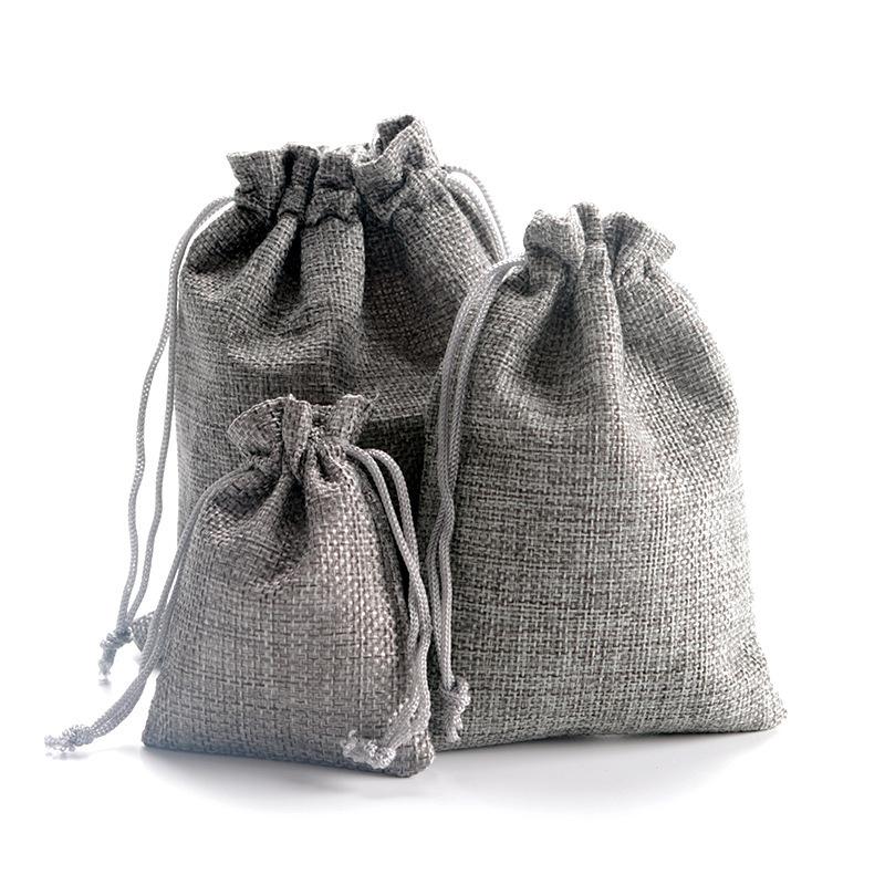 Drawstring Linen Bag, Bundle Mouth Coffee Bean Jewelry Christmas Gift Storage Packaging Bag Linen Bag Printing Logo