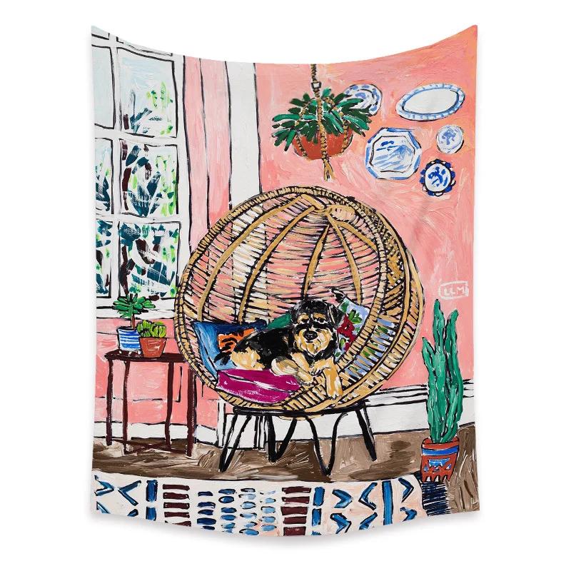 Bohemian Schlafzimmer Wanddekoration Makramee Wandbehang Teenager Ästhetik Indie Zimmerdekor Anime Wandteppich Großer Stoff Wandteppich