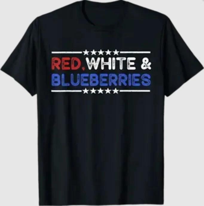 

Funny Retro Red, White and Blueberries Patriot T-Shirt M