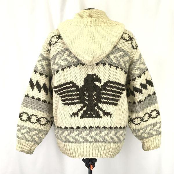 90s Nicholas New Wool Cowichan Zip Knit Parker Men L Beige(USED)