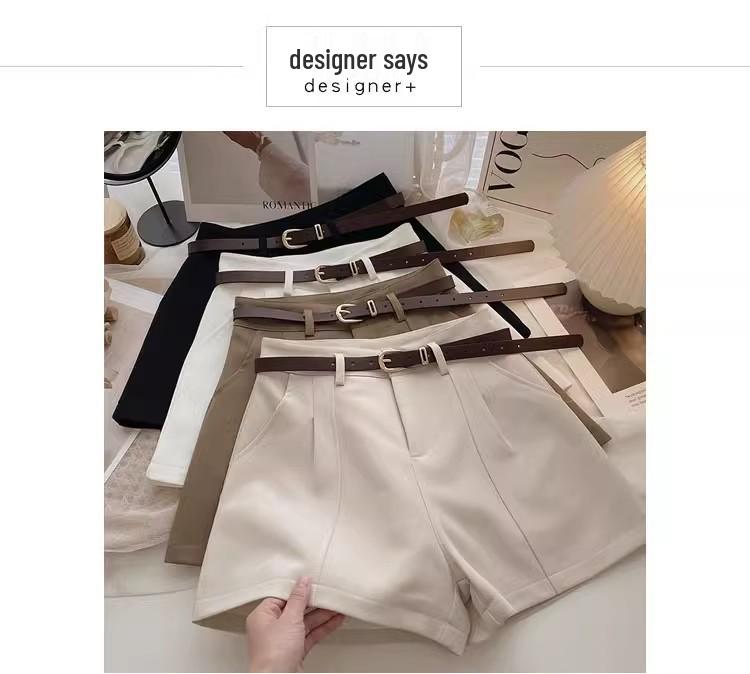 Dámské šortky áčkového střihu s vysokým pasem na jaro 2025: Všestranný, Jednobarevný, Ležérní & Široký střih