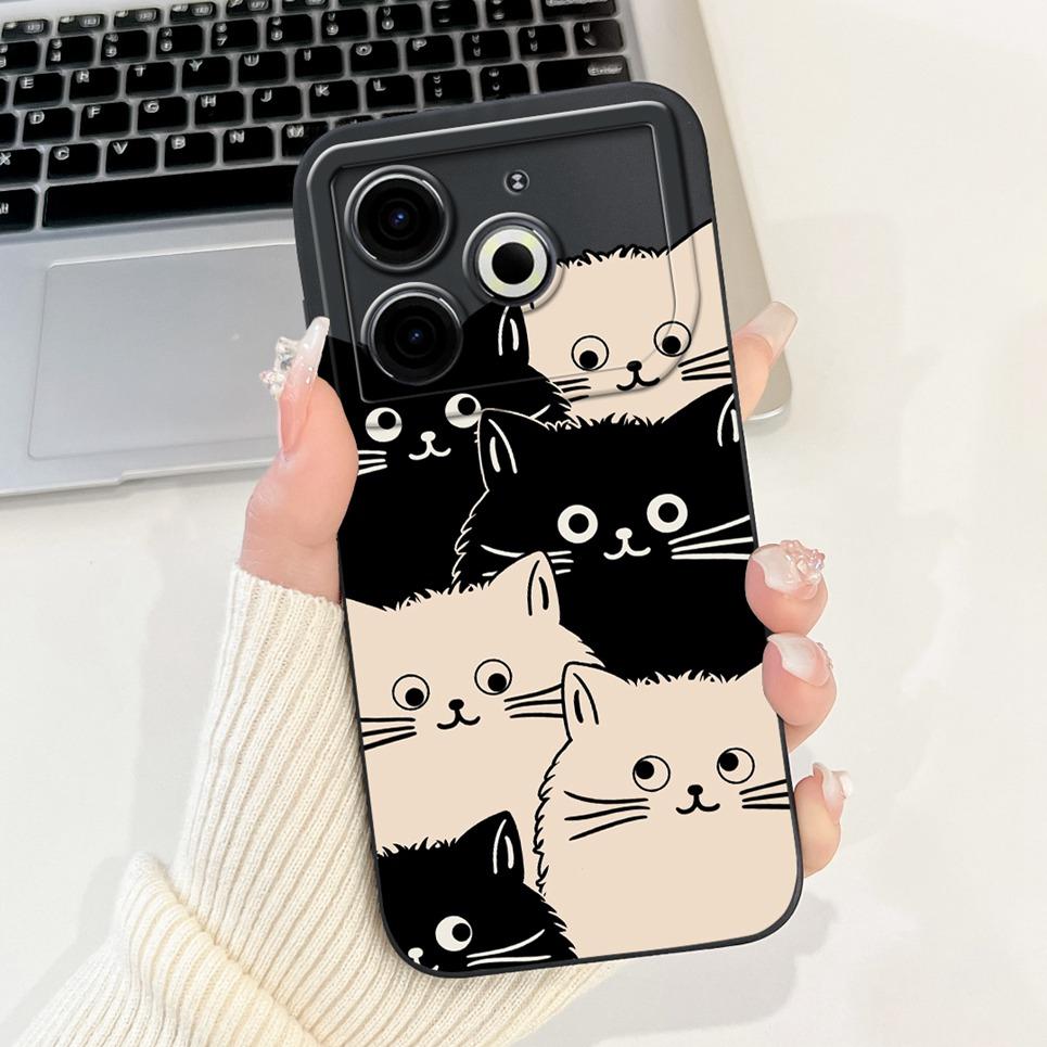 Cartoon Fashion Back Cover For Tecno Pova 6 Neo Pova6 Neo Phone Case Silicone Soft TPU Dragon Astronaut Black Cat Funda Bumper