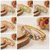 Bracelet Double Jonc Vintage Cloisonné Bracelet Traditionnel pour Femme Bracelet de Main Bijoux Cadeaux