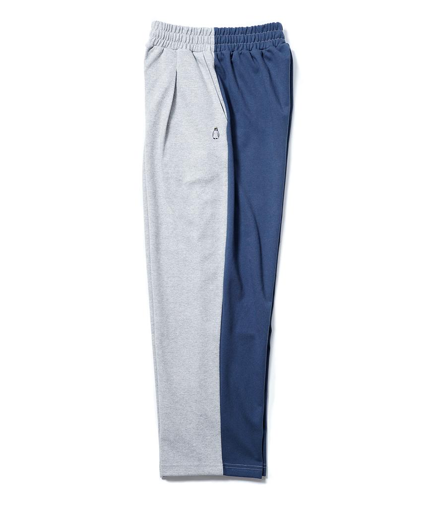 GAKKAI UNIONS One-Pleat Wide Sweat Mix Pants Gray/Navy