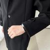 Mode Coréenne Automne Hiver Coupe-vent à Boutonnage Simple Mi-long Large Manteau Manteau en Laine Manteau en Coton Homme