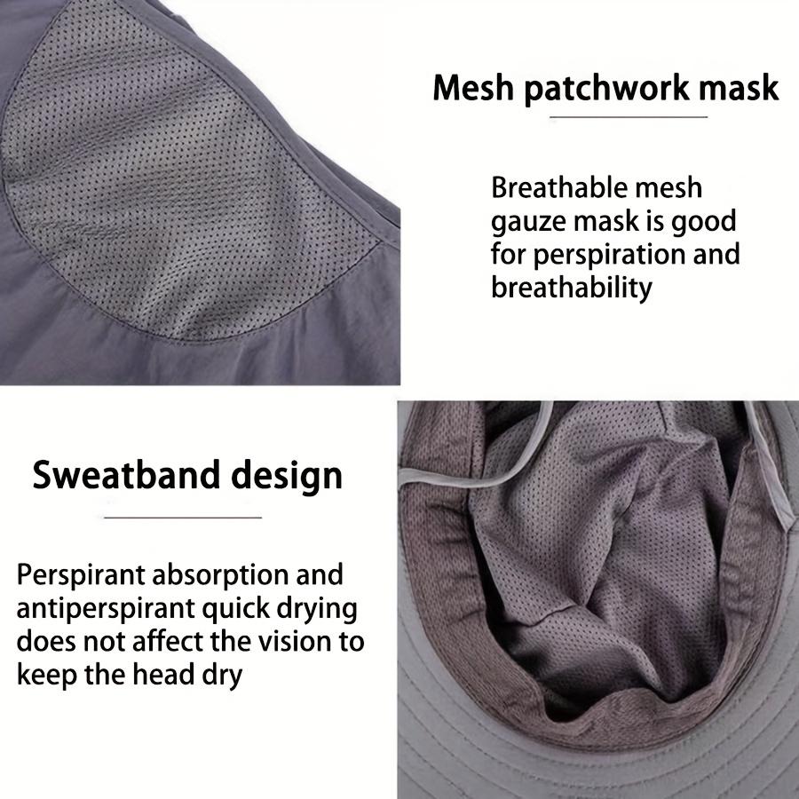 Outdoor Sun Hat Breathable Anti-UV Neck Protection Face Cover Fishing Cap Wide Brim Removable Sunshade Hiking Camping Hat