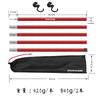 FLYFLYGO Aluminum Tent Pole Tarp Pole Set of 2 Diameter 19mm Split Type Duralumin Solo Camping Sub Pole Touring Compact Storage Case Included (5