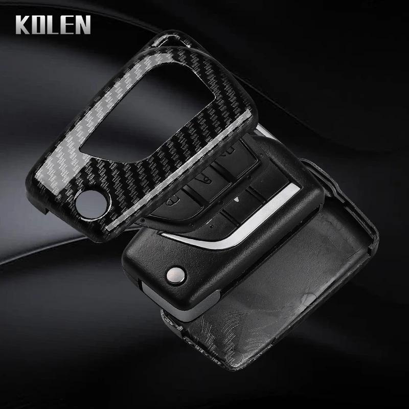 For Toyota Camry Rav4 Forturner Hilux Auris Corolla Avensis Verso Yaris Aygo Scion Tc Abs Carbon Fiber Style Car Key Case Cover