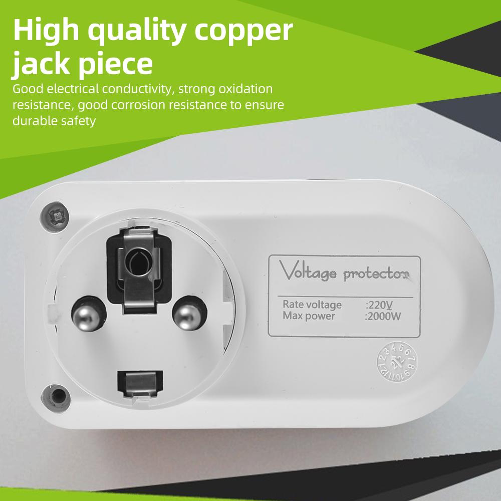 Elektronická napěťová a přepěťová ochrana pro ledničku s jednou zásuvkou 2000W 16A nástěnná domácí