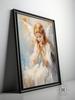 Charming Heavenly Guardian Charming Heavenly Guardian, 30X40 Cm, Light Oak Wooden Frame, 230 Gsm Matte Paper