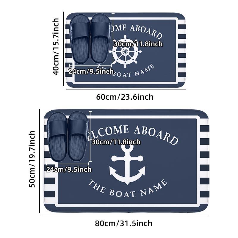 Vintage Nautical Compass Captain Anchor Boat Floor Mat Bath Mat Nordic Style Home Doormat Bathroom-Toilet Mats Welcome Doormat