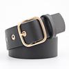 Classic Gold Square Buckle Women'S Trench Coat Wide Belt Gas Eye Decorative Belt Women