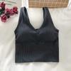 Bustier 881 V-Neck Wind Vest: Wire-Free Sports Bra with Chest Pads - Women's Beautiful Back Camisole