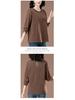Women's Plus Size Embroidered Cotton Long-Sleeve Shirt, Loose-Fit for Middle-Aged and Elderly - Spring/Autumn Style