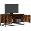 VidaXL TV Stand Smoked Oak 80x34.5x40 Cm Engineered Wood and Metal, TV Bench, Hi-fi Cabinet, Entertainment Center, Buffet 848826