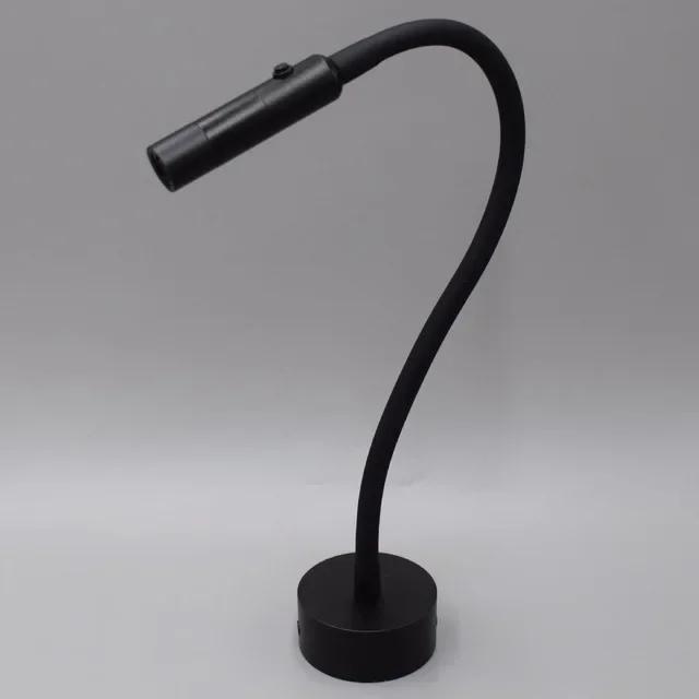 

JOYINLED Gooseneck Reading Wall Lamp, Flexible Adjustable Aluminum Wall Light with Switch for Bedside Desk Study[Black, White] Warm White 3000K чорний