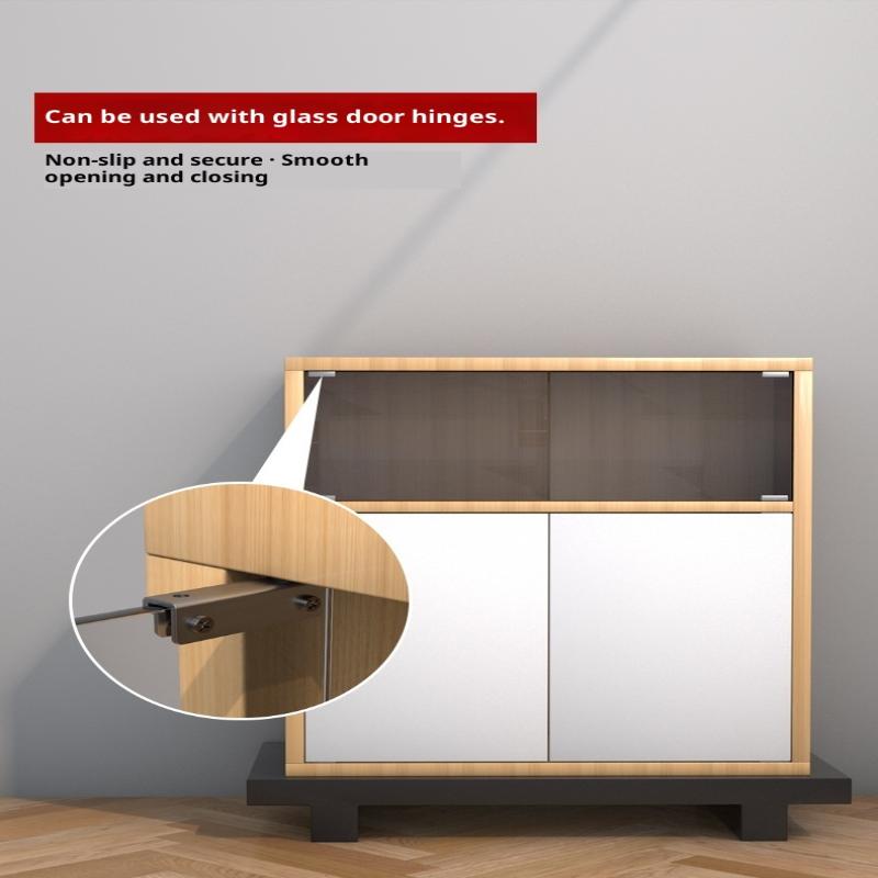 1 Set Easy Installation With No Drilling Needed Stainless Steel Glass Door Hinges Suitable For 5~6Mm Glass Pack Of 2