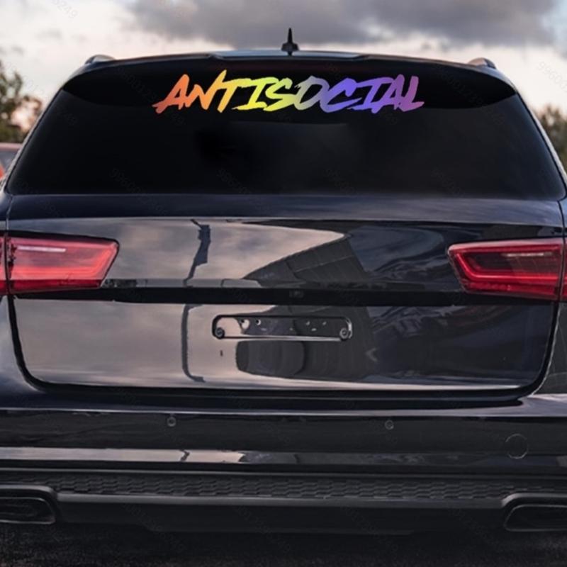 Edgy Humor Stickers for Vehicles Waterproof & Strong Decal Unsociable Texts Easy To Clean No Damage Paint