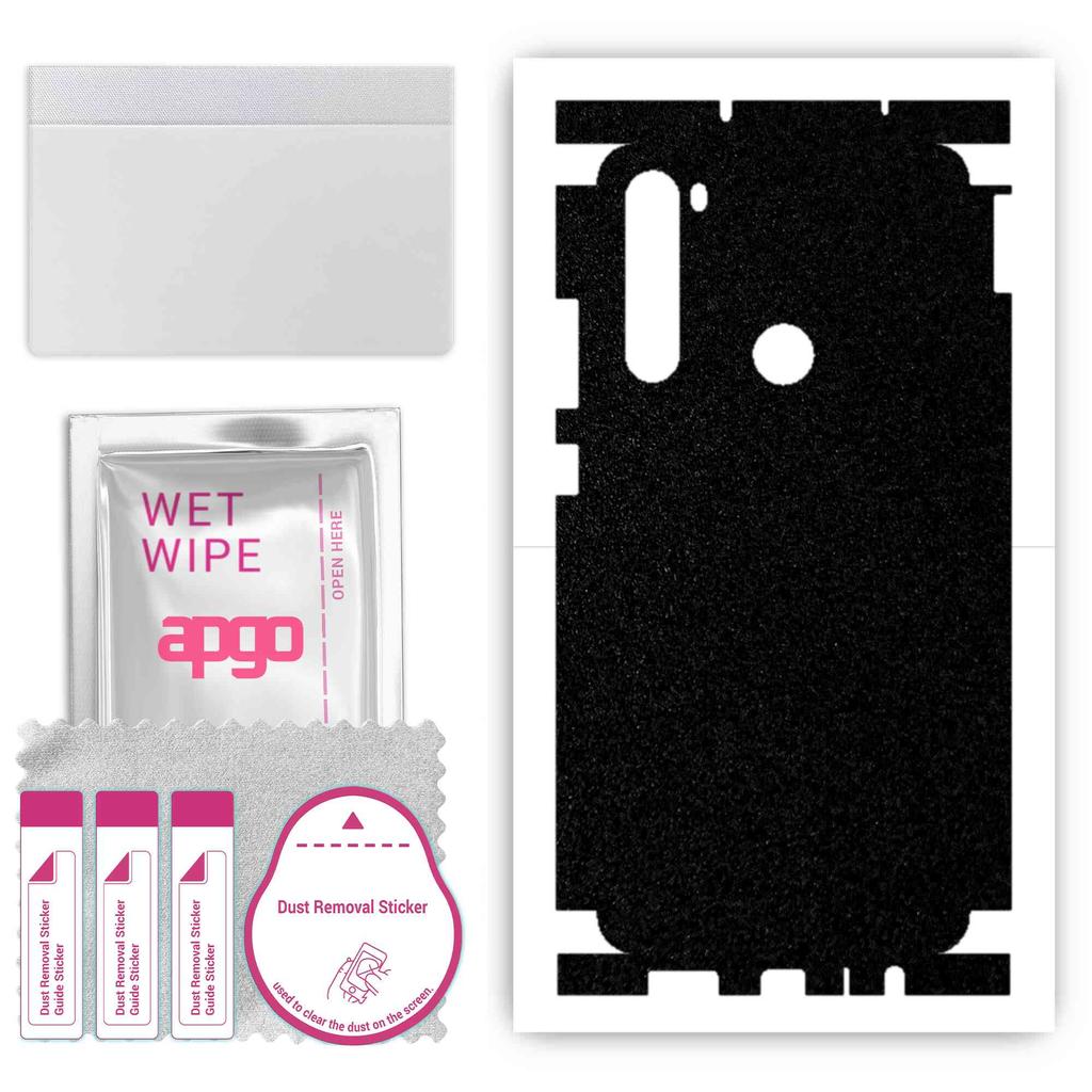 apgo Protective Skin Sticker for the Back+sides Compatible with Xiaomi Redmi Note 8T, Full Wrap Film, Foil, Vinyl - Pattern Matte Black