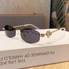 Rimless Glasses, Trimmed Diamond-Set Polygonal Sunglasses, Sunglasses, Plain Tide Flat Glasses.
