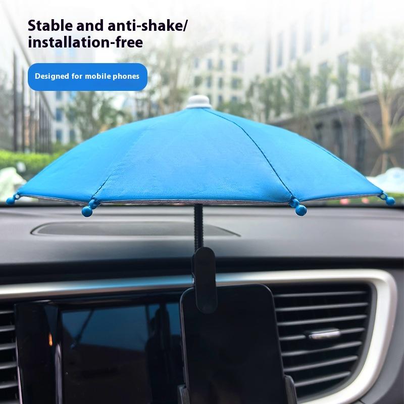 Metal Hose Can Bending Cell Phone Umbrella Holder With Clip For Sun Shade Cell Phone Sun Protection Shelter From Rain