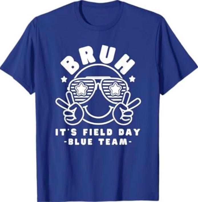 Field Day Blue Team Funny For Teacher Kids Field Day Games T-Shirt 2XL