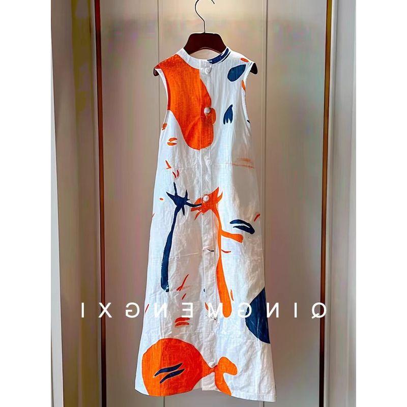 

Accessible Luxury Leaky Graffiti Sleeveless Fancy Linen Graffiti S